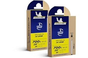 MICHELIN - Lot de Deux Chambres à Air AIRSTOP - Excellente Résistance aux Crevaisons - Idéale pour Vélos City, Route et Piste, VTT, remorque