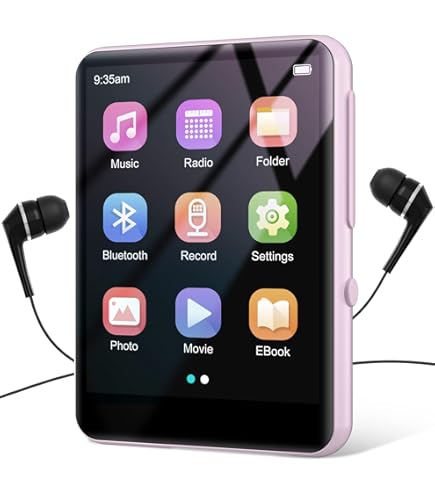 JOLIKE 64GB MP3 Player Bluetooth 5.3 Touch Screen Music Player FM Radio Black