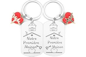 XQXQXZ 2 pièces Porte-clés pour Nouvelle Maison, CNYMANY Nouvelle Maison Nouvelles Aventures Cadeau de Pendaison de Crémaillère Décoration Bijoux Porte-clés pour Nouveau Propriétaire Épouse Mari Amoureux