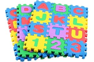 Toyvian 36PCS Lettera E Numero di Alfabeto Schiuma Eva Stuoia di Puzzle Piano Mat Mat Camera da Letto Tappeto Stuoia del Gioco Educativi Giocattoli per Capretti del Bambino