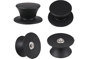 SDHIIOLP 4 pomos universales de silicona para tapa de ollas de repuesto, tapa de tapa para tapa de cristal, tapas de ollas de cocina, color negro
