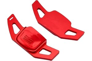ANBOO 2 Stück Schaltwippen Lenkrad Verlängerung Paddles, Auto Lenkradverlängerung Schalthebelaufkleber Lenkrad Schaltknäufe Ersetzen Für CC Tiguan L Touran L Lingdu Golf7.5 MK7 Golf 8 MK8 （Rot）