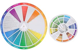 BRRNOO Roue de théorie des couleurs pour peintres et créateurs | Instructions de mélange des couleurs | Mélange de couleurs RVB | Cercle avec 12 couleurs | Accessoires d'artiste