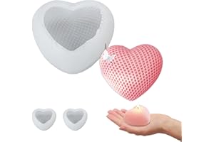 Lollanda Lot de 2 moules à bougie en silicone en forme de cœur - Moule en silicone pour cuisine - Moule à gâteau au chocolat ou savon DIY - Bougies artisanales (blanc, 2 pièces)