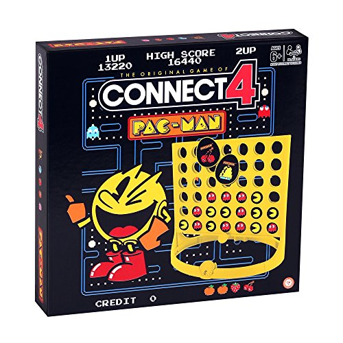 PAC-MAN Connect 4 Game with Pac-Man and Red Ghost Counters