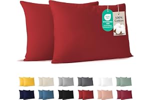 Dreamzie Bomull Örngott 50x80 cm Röd (Set om 2), OEKO-TEX | Oeko-Tex certifierad · dragkedja utan dragkedja · Jersey, andning