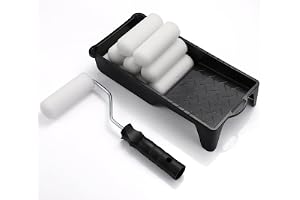 Wougzan Foam Paint Roller, 4 Inch-10 Pack Paint Roller Kit, Complete Mini Paint Roller Kit with Small Foam Paint Roller Covers, Frame, Tray, and Liner for Professional Painting Results