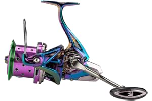 Diwa Spinning Fishing Reels 60 LBS MAX Drag Power Cojinete de Acero Inoxidable Cuerpo de Metal 8000 10000 12000 Carrete Agua Dulce Agua Salada Big-Game Surf Carrete Giratorio Ultra Suave
