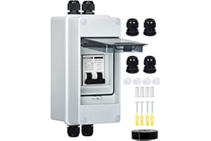 DIHOOL DC Circuit Breaker,DC MCB,Solar Disconnect Switch,60A Isolator(DC12V - DC400V or AC110-400V) With IP65 Waterproof Enclosure