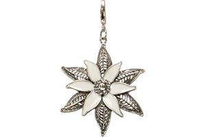 Alpenflüstern Trachten-Anhänger Glamour-Edelweiß für Charivari oder Trachtenkette (antik-silber-farben) AAH081