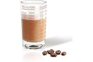 Measuring Cup Shot Glass - 120ML/4OZ Heavy Duty Glass with Accurate Black Scales - Red, for Espresso, Cocktails & Kitchen Ingredients | NLnnmuzh-1Pack (Red line)