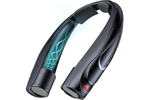 Tomatofrydan Wentylator na szyję, 6000 mAh, przenośny, osobisty wentylator, 6 prędkości, przenośny wentylator na szyję, chłodzący strumień powietrza 360°, wolne ręce, osobisty wentylator USB (czarny)