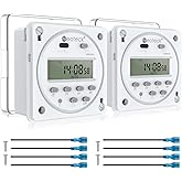 Neoteck DC 12V Timer Switch 16A Digital Electronic LCD Time Relay Switch Programmable Timer with Wire Connectors Waterproof C
