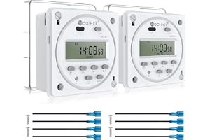 Neoteck 2 st 12 V 16 A digital programmeraruttag till 16 program, programmerbar klocka, timer, eluttag, LCD-display, stöldsky