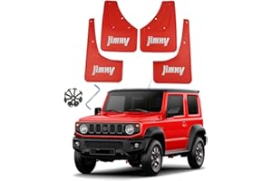 YLOXFW Voiture Garde-Boue pour 2019-2024 Suzuki Jimny HJ BJ64 BJ74 Custom Avant Arrière Anti-éClaboussures Bavettes Boue Rabats Protection Kit Wheel Mud Flaps Fender Splash Guard,Rouge