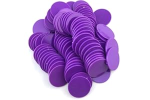 Smartdealspro Opaque Plastic Learning Counters Mini Poker Chips Games Tokens with Storage Box (Purple, 40mm)