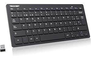 TECKNET Mini Teclado Inalámbrico 2.4G Ultra Delgado, Teclado Inalámbrico USB Ordenador Portátil para PC, Android Smart TV, Laptops (Español,con la Ñ)