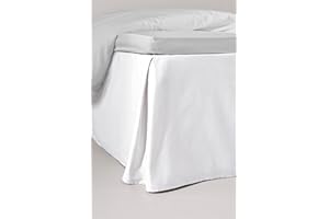 Jotex Zack Satin Volant Betthusse 100% hochwertige Bio-Baumwolle Bettrock, Höhe 60 cm, Weiß 140 x 200 cm