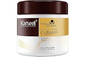 HENAGEHDE Masque Cheveux Collagène et Argan Conditionneur Traitement Capillaire au Collagène pour Cheveux Secs et Abîmés Hydratation 500ml Réparation profonde
