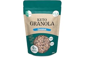 Go-Keto Keto Granola Coconut 290g - Low Carb Keto Muesli per una deliziosa colazione keto, con scaglie di cocco, noci, frutta, semi di girasole e semi di zucca, vegan, senza glutine