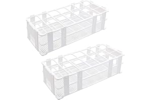 MUYIRTED 2pcs 21 Holes Test Tube Rack Holder 30mm, Detachable Centrifuge Tube Rack Plastic Test Tube Stand Set, White