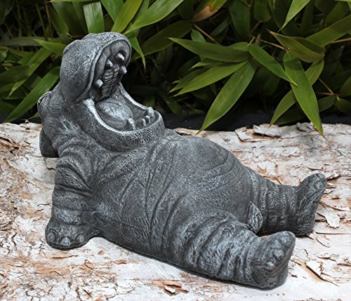 Steinfigur Nilpferd in Schiefergrau, Figur, Deko, Garten - 2