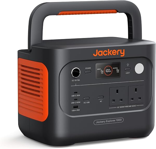 Jackery Explorer 1000 v2 Portable Power Station(2024 New),1070Wh LiFePO4 Battery,1500W AC/100W USB-C Output, 1 Hr Fast Charge, Solar Generator for Outdoor Camping,Off-grid Living,RV,Emergency - 1