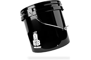 MAGIC BUCKET | Seau de lavage pour voiture noir | 13 litres env. 13 litres | Compatible avec Grit Guard, Detail Guardz Dirt Lock, Chemical Guys Dirt Trap, Gamma Lids Couvercle