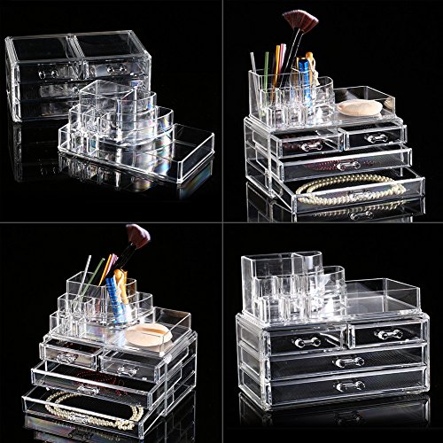 Cosmetic Aufbewahrungsbox 3 Schubladen Make-up Ausstellungsstand Kosmetik Aufbewahrungsbox Transparente Kästchen Box - 7