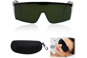 HUGWAIT Occhiali Protettivi Luce Pulsata, 190-2000nm Occhiali Laser Depilazione, Occhiali di Protezione Impulsi per HPL, IPL, Depilazione Laser Di Occhiali per Sicurezza Cosmetologia Operatore, Protezione UV