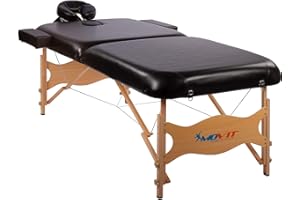 ‎MOVIT MOVIT Deluxe Massageliege inkl. Tasche, XXL Breite 80 cm, 8 cm Polsterung, Vollholzgestell, Farbwahl, schadstoffgeprüft, schwarz
