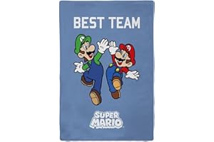 CARTOON Kinderdecke Super Mario und Luigi 100 x 150 cm Fleecedecke 100% weiches Polyester 210gsm
