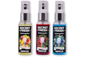 ‎ABACUS ABACUS® Secret Fresh Toilettenparfüm Sommer Mix, Toiletten Parfüm – verhindert Gerüche & schützt vor peinlichen Situationen – Toiletten Parfum, Secret Fresh Toilettenparfüm 3x 50 ml (7639)