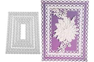 GOWXS Lace Rectangle Frame Cutting Dies for Card Making，Cutting Dies Cut Stencils for DIY Scrapbooking Photo Album Decorative Embossing Paper Dies for Card Making Templated