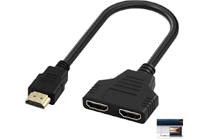 Vnuipofa HDMI Splitter 1 till 2, HDMI-adapter Hane till Dubbel Hona 1080P, Passiv Splitter med Förgyllda Anslutningar för TV