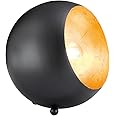 Reality Leuchten Tischleuchte Billy R50101032, Metall schwarz matt/goldfarbig, E14 Fassung, 14 x 15 x 15 cm