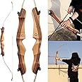 SHARROW 10-20Lbs Archery Recurve Bow Set Beginner 48" 54" Takedown Bow and Arrow Set for Beginner Practice Training Bow Wooden Riser with 6pcs Safe Arrows for Junior Beginner Gift