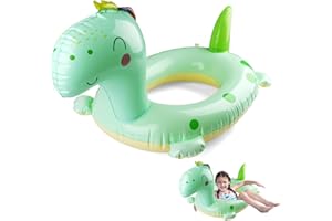 MOOSONO Pool Inflatables for Kids, Dinosaur Rubber Ring with Tail, Swimming Pool Toys, Swimming Floats for Children, Swimming Ring, for Boys Girls Summer Beach Swimming Pool Water Party Toys