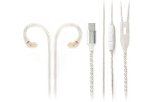 Yinyoo KBEAR C2 Kopfhörer-Verlängerungskabel, 2-polig, Typ C, 4-adrig, OFC, versilbert, Ersatzkabel, TFZ, HD-Anruf-Audiokabel für KEBAR KS1/KS/LARK/ROBIN (Typ C, mit Mikrofon)