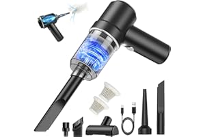 ‎ZABATOCO Zabatoco Handstaubsauger Akku Kabellos,9000Pa Aufladbar Tragbar Leicht Akkustaubsauger mit HEPA-Filter, 2-in-1Mini Staubsauger Gebläse Für Auto, Haustier, Zuhause,Tierhaare(Schwarz)