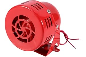 MADEZZ 12V 3 Zoll Auto Horn Alarm, Automotive Luftangriff Sirene Horn Auto LKW Motor angetriebenen Alarm Rot