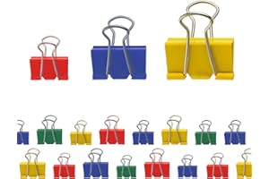 Westcott E-10722 00 - Set di 24 mollette in metallo per documenti, 12 x 19 mm, 12 x 25 mm, clip di carta stabili e riutilizzabili, morsetti per ufficio e casa