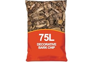 simpahome 75L Decorative Landscape Bark Spruce Wood Bark Chipping Mulch for Landscaping, Top Dressing, Paths & Play Areas.