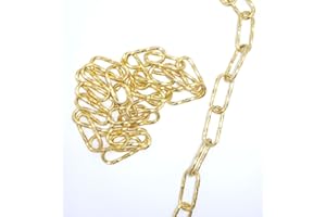 PROMETEO ELECTRONICS 1 m chaîne torsadée or pour lustre fil 3,5 mm maille 45 x 20 mm