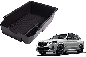 ITDEGNO Caja de almacenamiento para consola central de coche, compatible con X3 G01 X4 G02 2018-2024/ Nuevo iX3 2021-2024, accesorios para el coche, interior de guantera, reposabrazos organizador, soporte