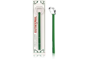 ‎EUTHYMOL Euthymol Środek do czyszczenia języka – stal nierdzewna, kąt szyi 14° dla lepszego czyszczenia języka, minimalizuje odruch wymiotny, pomaga zmniejszyć nieświeży oddech, 12-godzinny świeży oddech