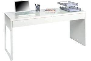 Habitdesign Mesa Escritorio con 2 Cajones, Mesa de Despacho, Mesa de Oficina, Modelo Touch, Color Blanco Artik, Medidas: 138 cm (Ancho) x 50 cm (Fondo) x 75 cm (Alto)