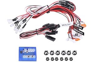 DILWE Lumière de voiture RC de 12 LED, lumières clignotantes de kit de système d'éclairage pour 1/10 RC voiture / camion