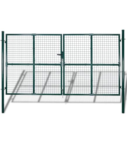 Cancello Da Giardino In Acciaio 300x125 Cm Antracite - Con Paletti E Serratura Per Esterni - Foto 7