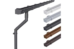 INEFA 4m Kit de Gouttière 68mm PVC Anthracite Gouttières Toit à Une Pente